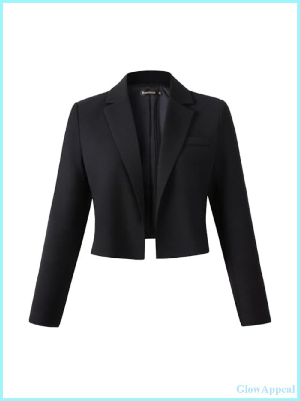 Womens Cropped Open Front Blazer Jacket Long Sleeve Business Casual